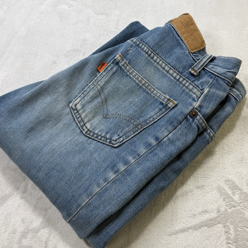 Vintage Levi's Orange Tab 70s‎ Flare Jeans Scovill Gripper Zip USA 26x31